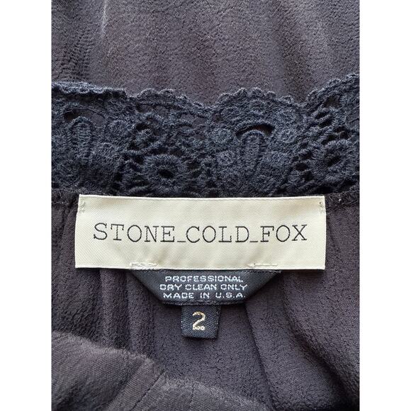 Stone Cold Fox Little Black Mini Dress with Crochet Waist Size 2 fits like a 4-6 - Picture 8 of 8